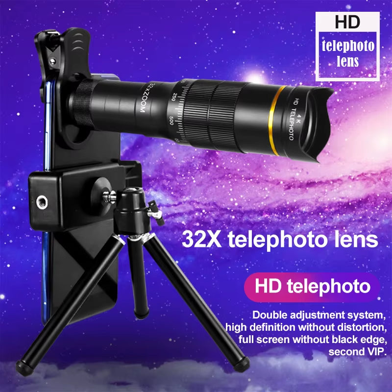 32X Telescope for Phone Mobile Photography Lens Zoom for Cell Camera for Iphone Zoom Mobile Lens Microscope for Phone Lenses