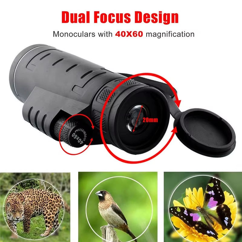 40X60 Zoom Telescope Phone Camera Lens Telefon Monocular Mobile Lenses for Iphone Samsung Redmi 7 Huawei Cellphone