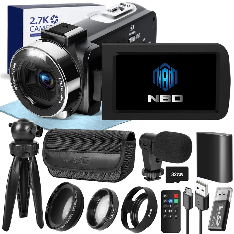 Video Camera 2.7K Ultra HD 42MP Youtube Vlogging Camera 3.0” Camcorder with Remote Control