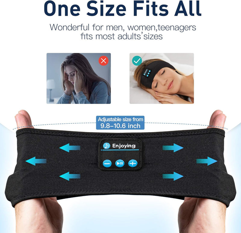 Sleep Headphones Bluetooth Headband, Wireless Headband Headphones Headsets with Thin Speakers, Sleep Earbuds, Sleeping Headphones for Workout Running Yoga Sports Gift for Men Women