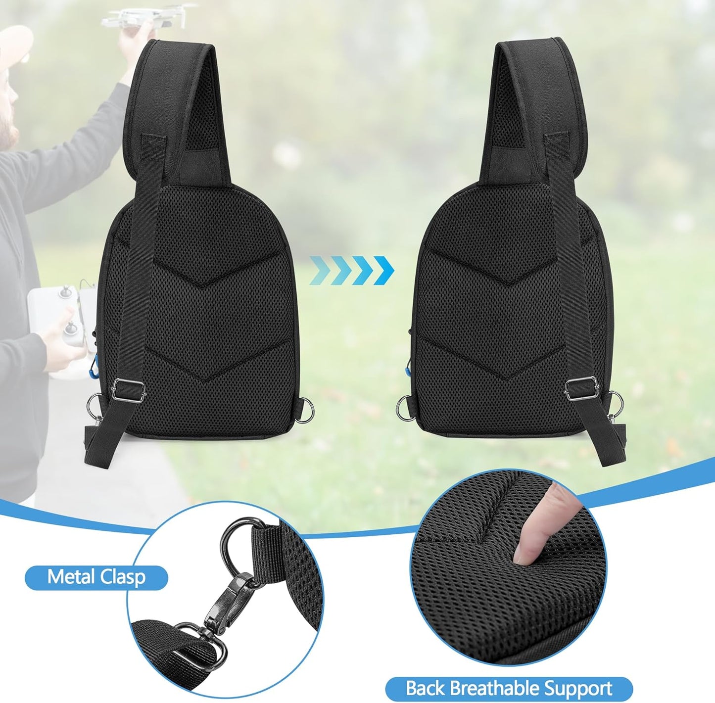 Carrying Case Compatible with DJI Neo Fly More Combo, Portable Drone Sling Bag F