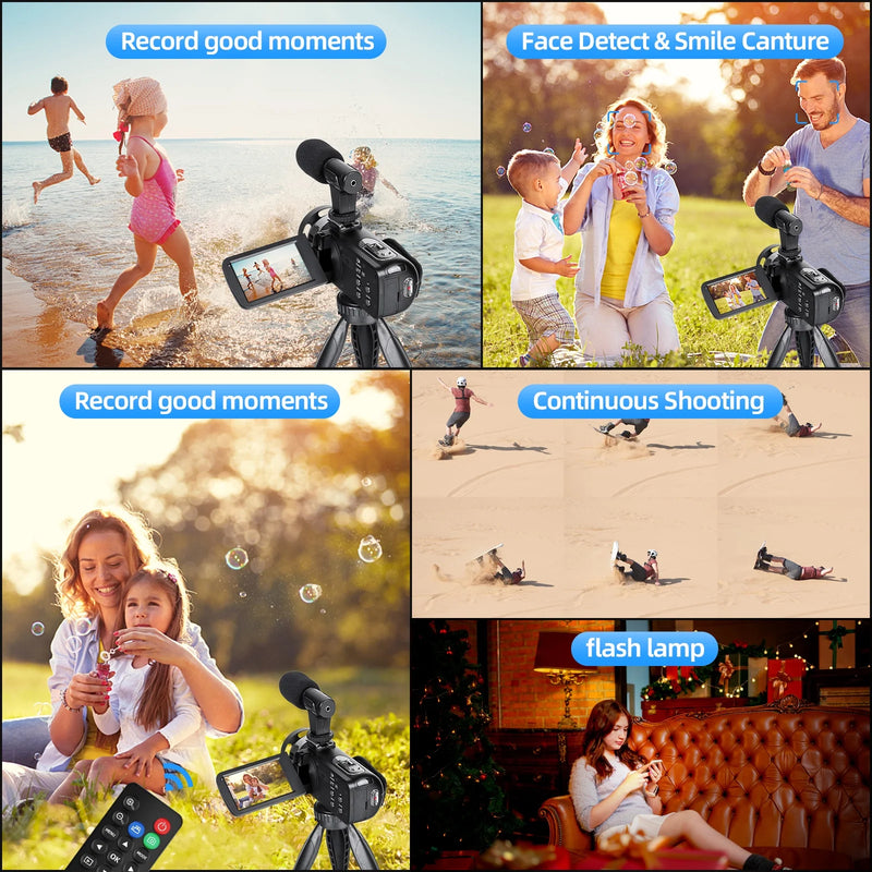 Video Camera 2.7K Ultra HD 42MP Youtube Vlogging Camera 3.0” Camcorder with Remote Control