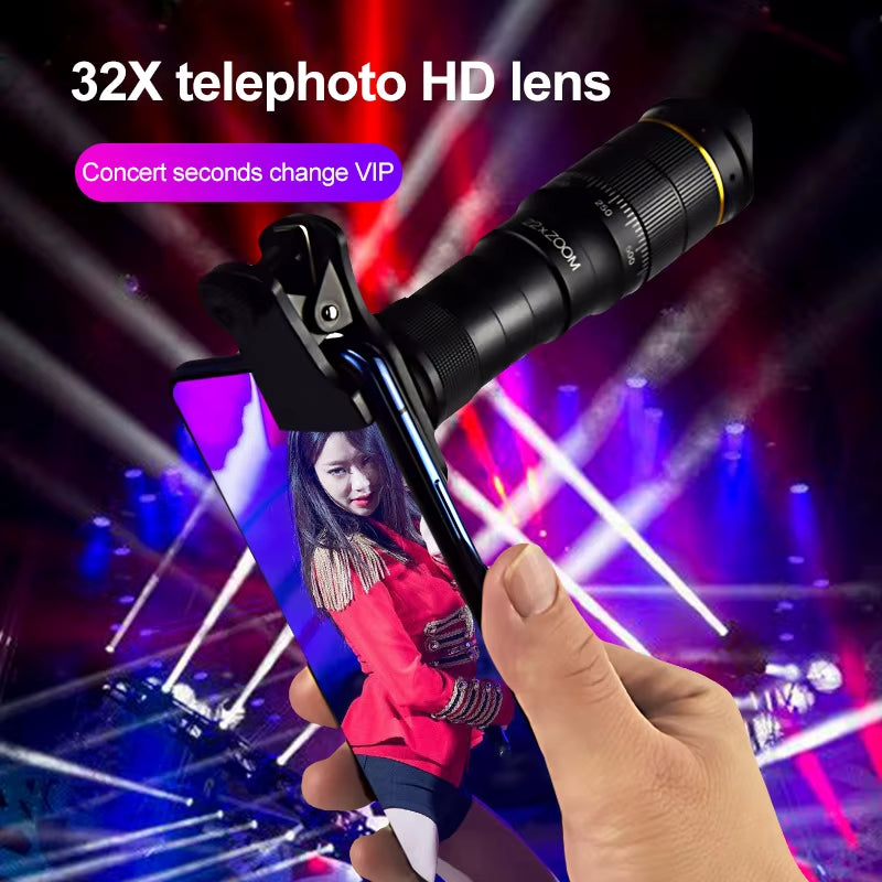 32X Telescope for Phone Mobile Photography Lens Zoom for Cell Camera for Iphone Zoom Mobile Lens Microscope for Phone Lenses