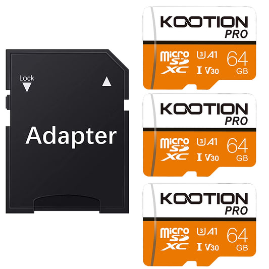 64GB Micro SD Cards 3 Pack Memory Card U3 SDXC High Speed TF Card 4K Full HD Video for Phone, Camera, Security Cam, Tablet