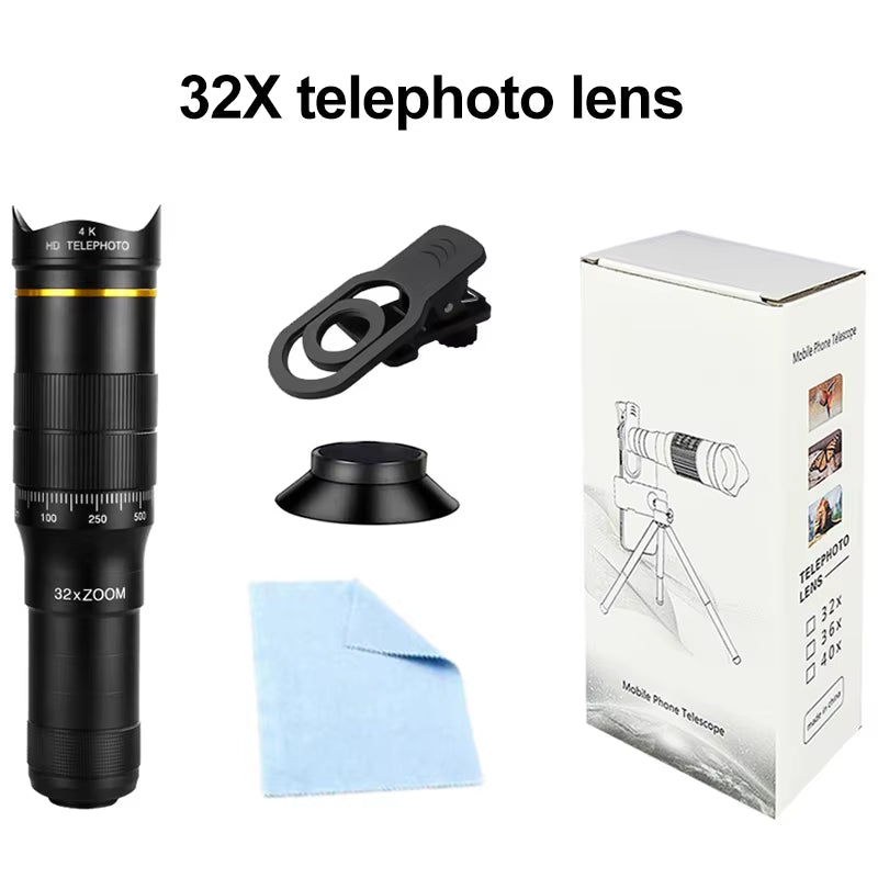 32X Telescope for Phone Mobile Photography Lens Zoom for Cell Camera for Iphone Zoom Mobile Lens Microscope for Phone Lenses