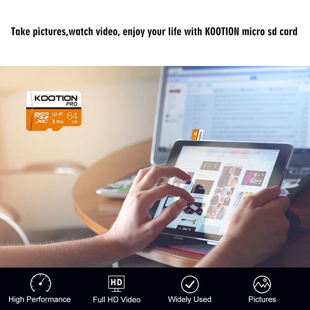 64GB Micro SD Cards 3 Pack Memory Card U3 SDXC High Speed TF Card 4K Full HD Video for Phone, Camera, Security Cam, Tablet