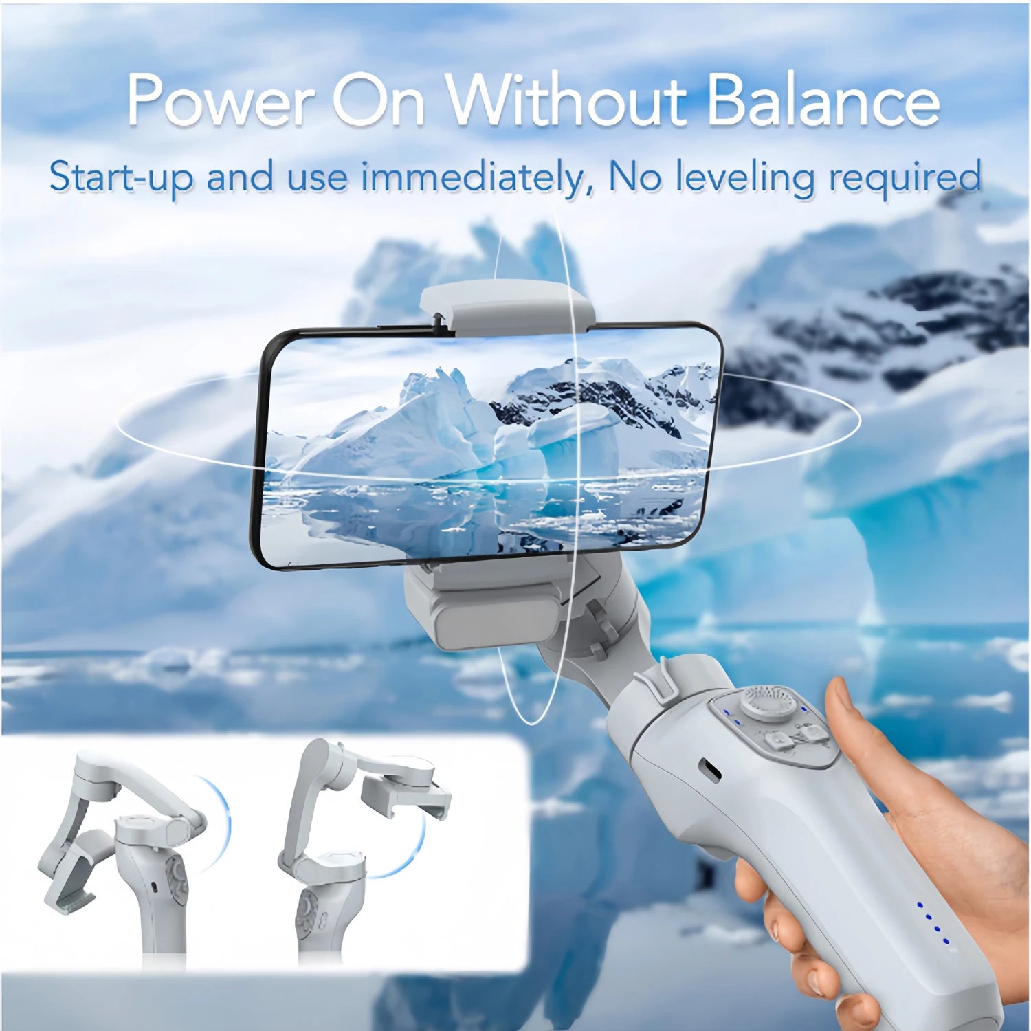 Mobile Phone Gimball Handheld Gimbal Stabilizer 3Axis Gimbal Handy for Iphone Android Foldable Telephone Gimble for Video