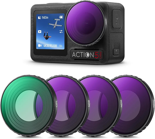 K&F Concept ND PL Filter Kit Compatible with DJI Osmo Action 5 Pro/Osmo Actioin