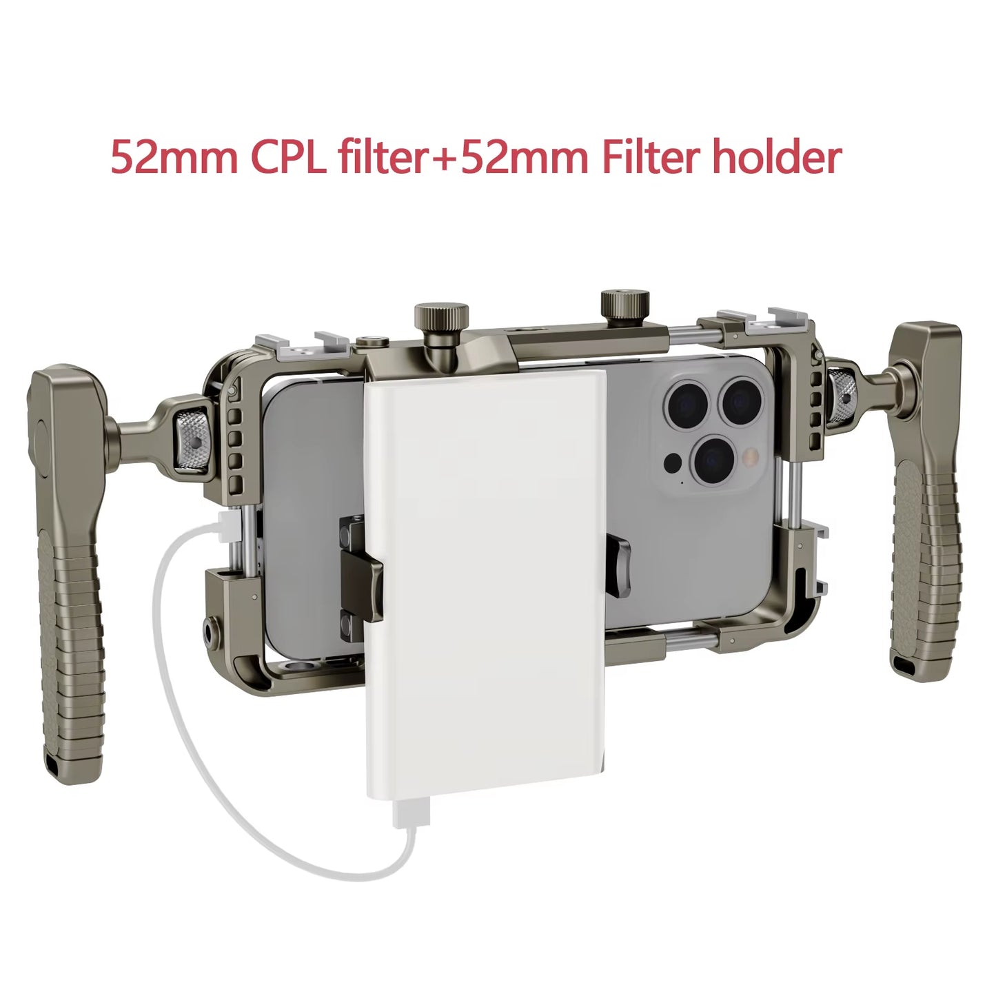 BFT-05A Phone Cage W/ 360° Bluetooth Handle & Filter Mount Lightweight Plastic Rig for Vlogging Iphone Android 17 17 Pro Max
