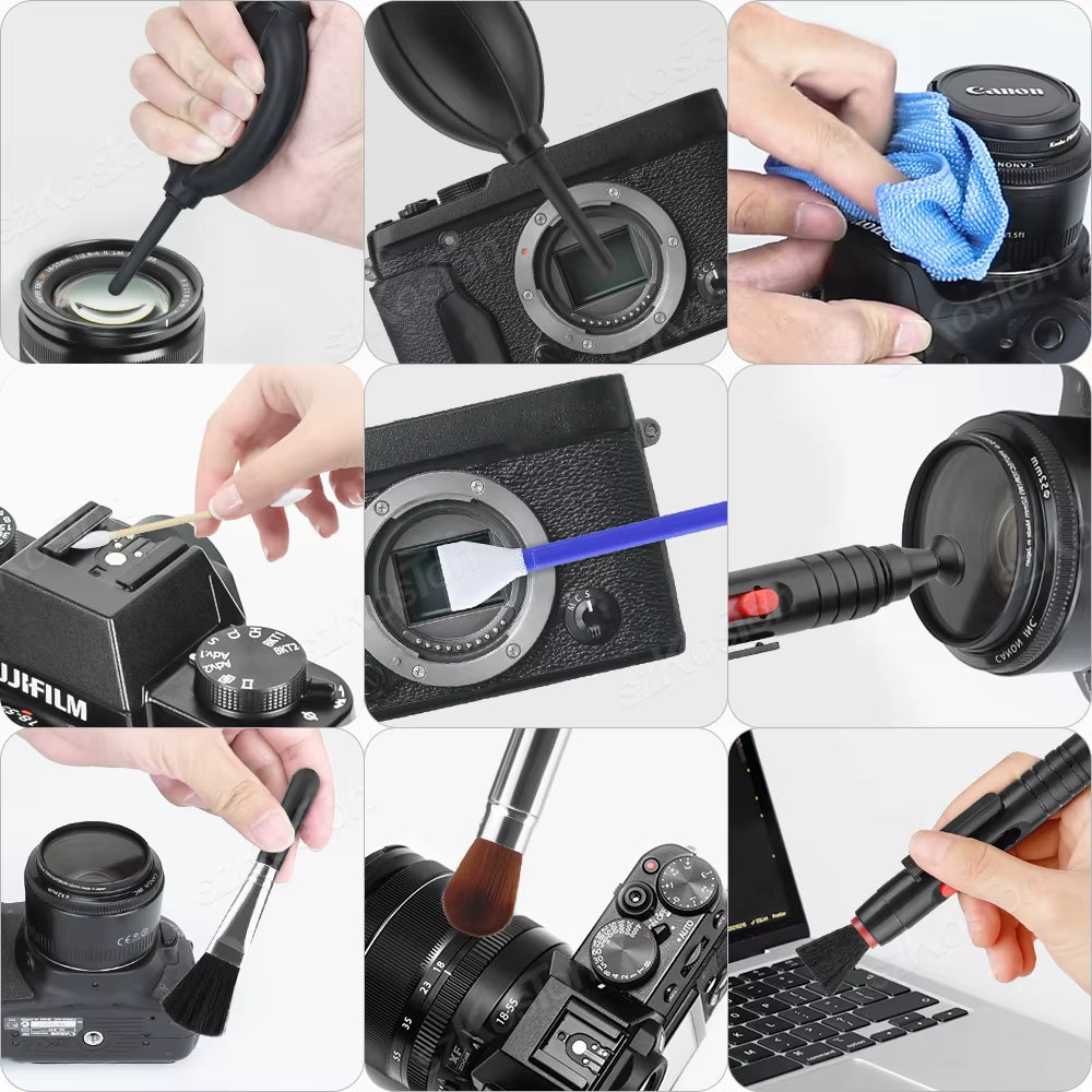 DSLR Lens Camera Cleaner Kit Digital Camera Sensor Cleaning Kit SLR DV Cameras Clean Set for Sony Fujifilm Nikon Canon