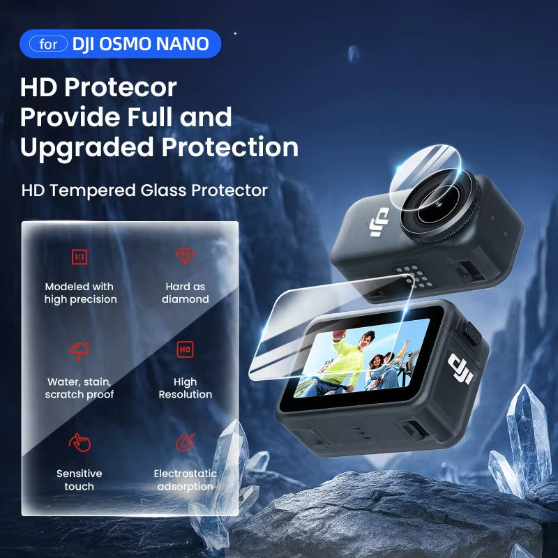 Amagisn Screen Lens Tempered Glass for  OSMO Nano ,Hydrogel Film ,9H+ Hardness HD Clear Glass Camera Protective Accessories
