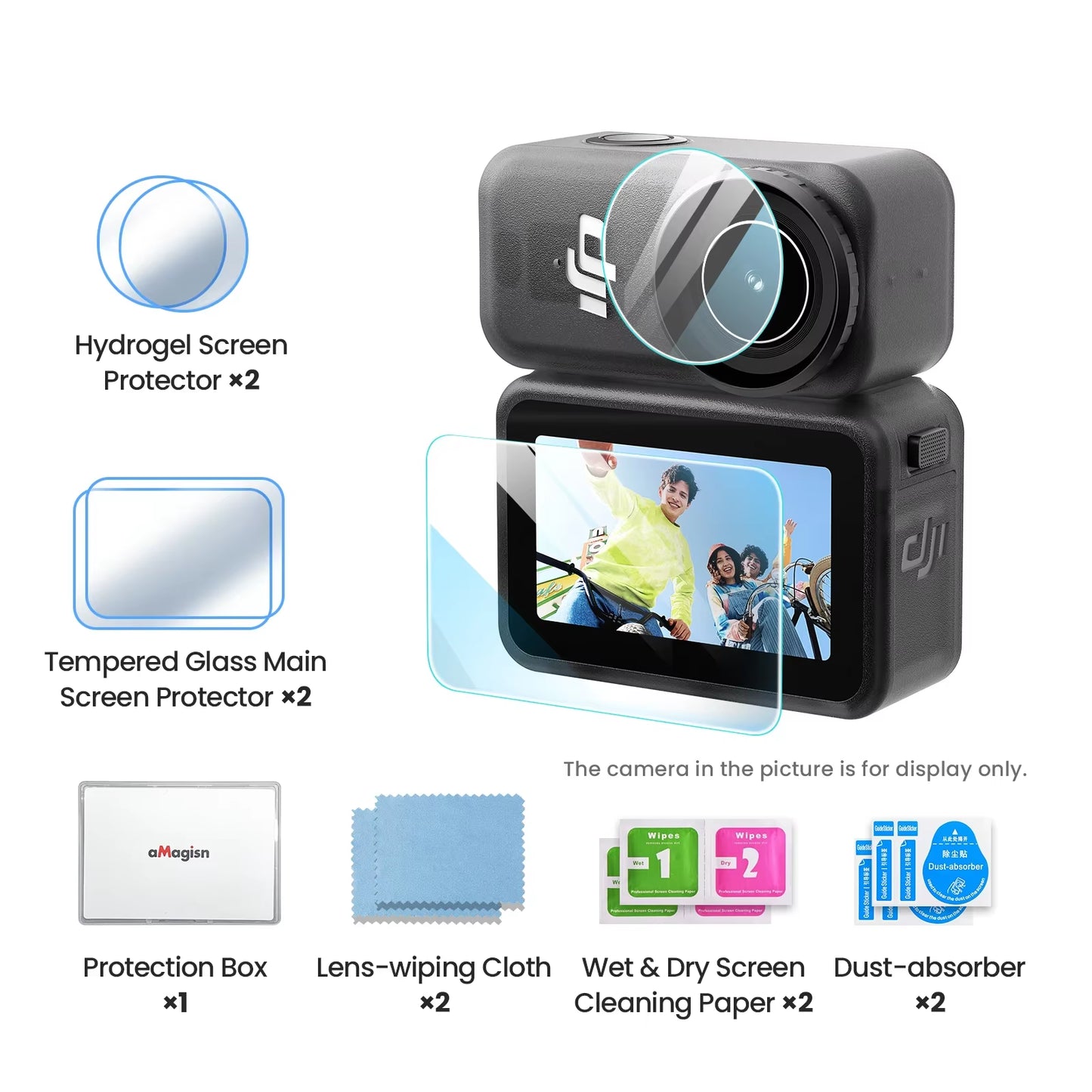 Amagisn Screen Lens Tempered Glass for  OSMO Nano ,Hydrogel Film ,9H+ Hardness HD Clear Glass Camera Protective Accessories