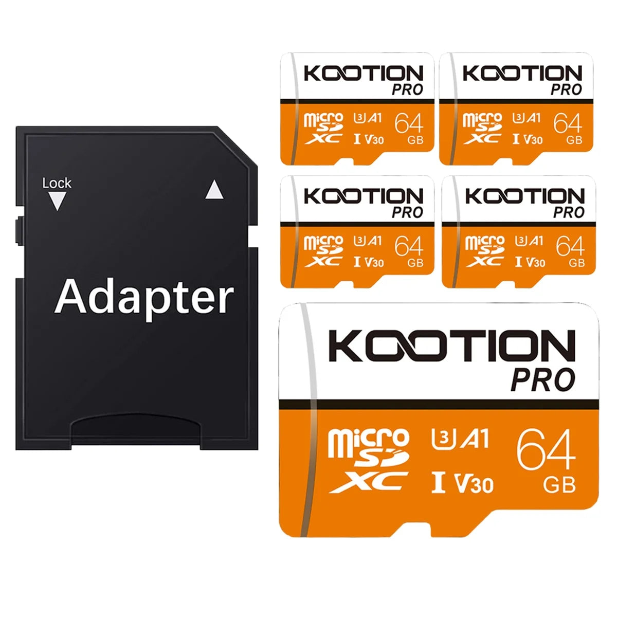 5 Pack 64 GB Micro SD Cards TF Card SDXC UHS-I Memory Cards High Speed Microsd Card, V30, U3