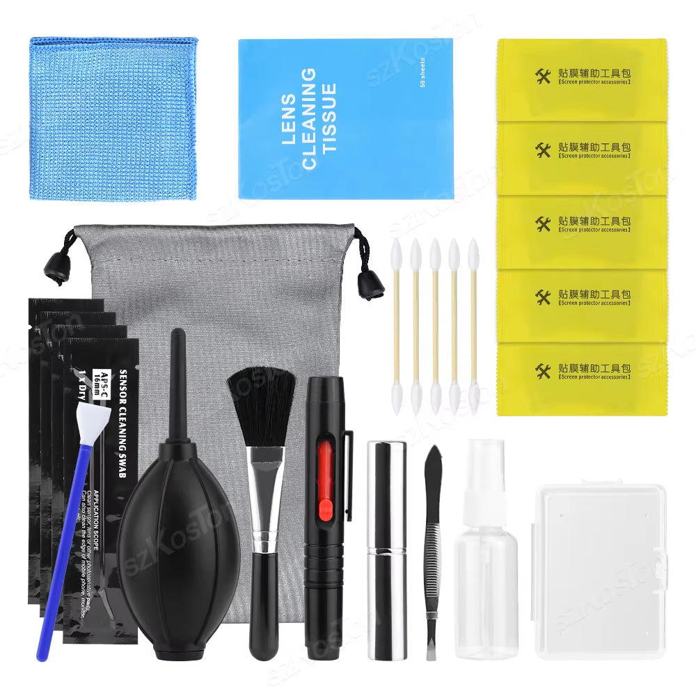 DSLR Lens Camera Cleaner Kit Digital Camera Sensor Cleaning Kit SLR DV Cameras Clean Set for Sony Fujifilm Nikon Canon