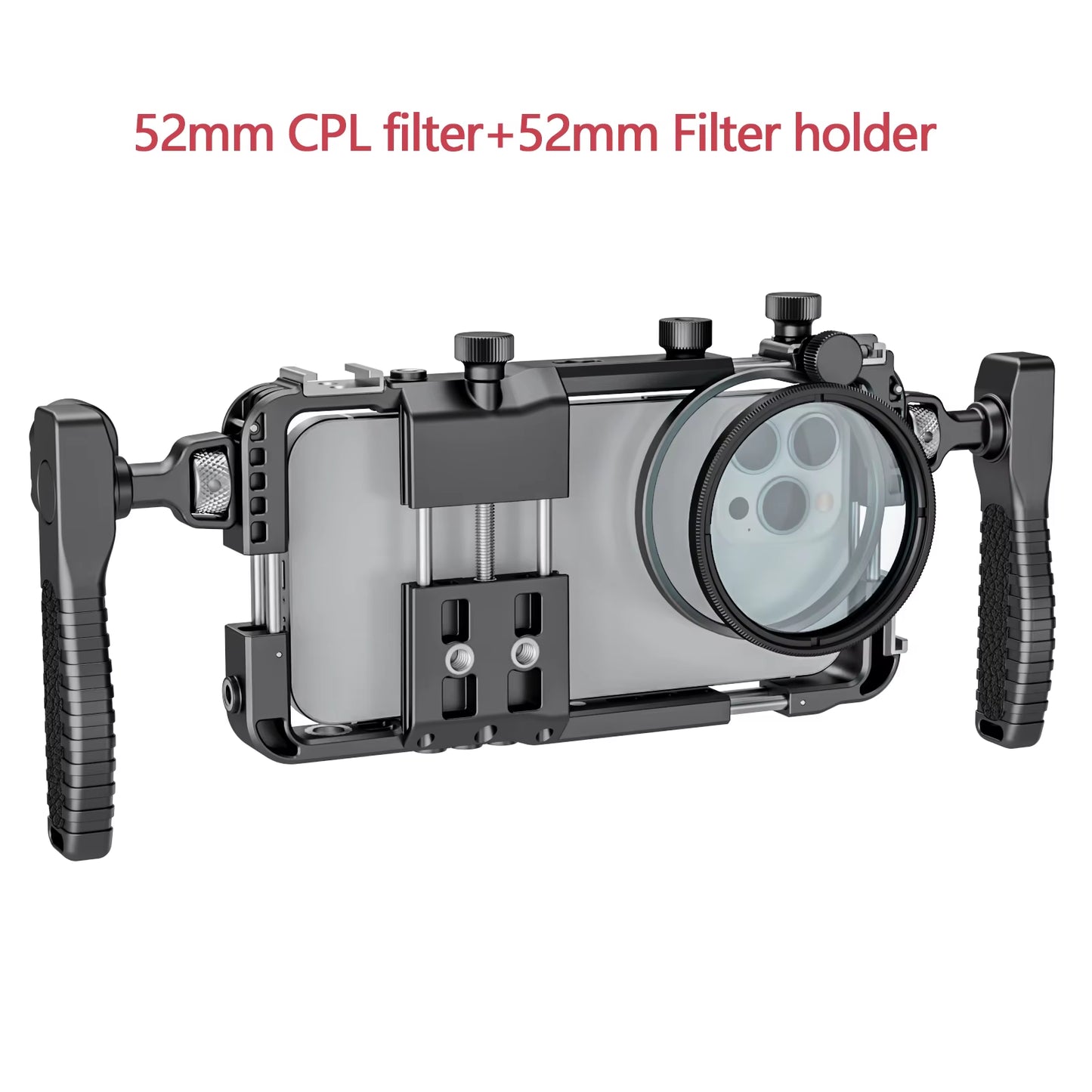 BFT-05A Phone Cage W/ 360° Bluetooth Handle & Filter Mount Lightweight Plastic Rig for Vlogging Iphone Android 17 17 Pro Max