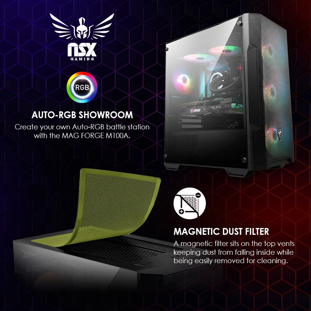 PC - AMD Ryzen 5 5600G, 16 Gb DDR4 3600, 512 Gb M2 Nvme SSD, RGB Fans, W11