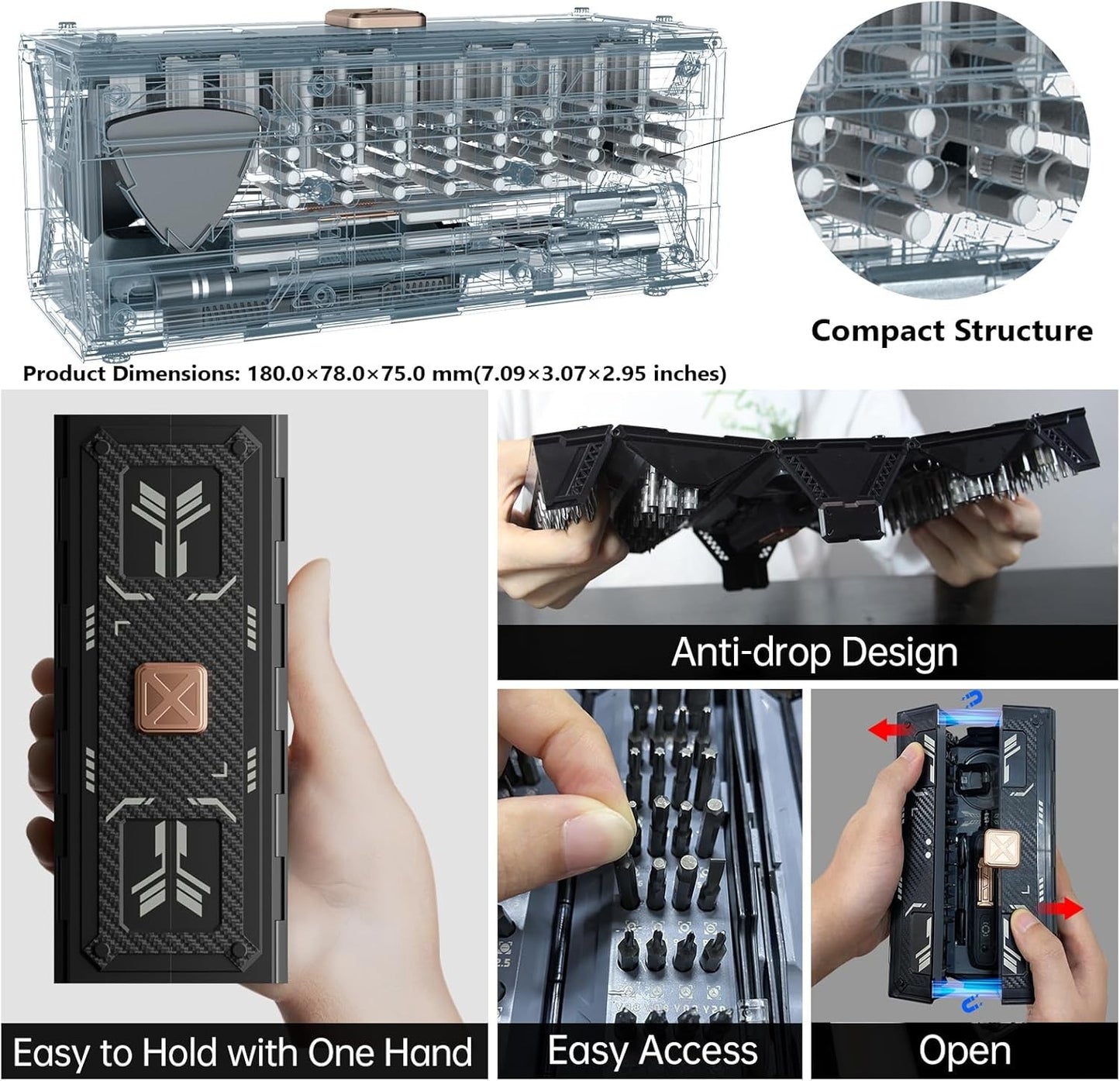JAKEMY 180 in 1 Precision Screwdriver Set, Computer Screwdriver Kit,