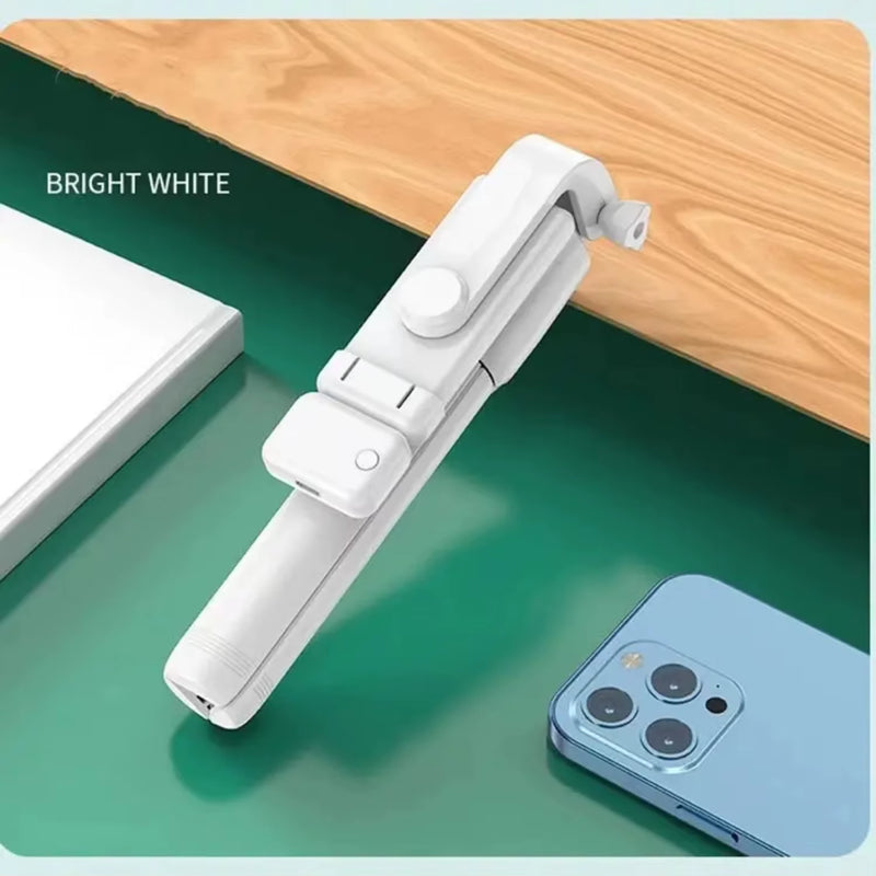 31"Multifunction Universal Self Timer Phone Holder,Scalable Portable Remote Selfie Stick Tripod with Fill Light, Integrated Vide