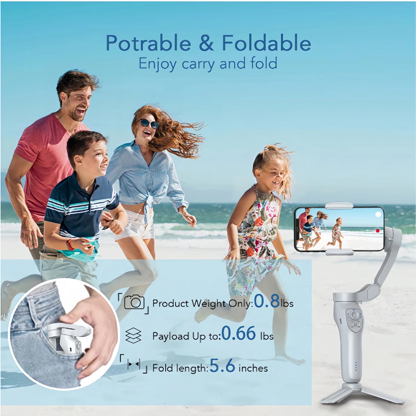 Mobile Phone Gimball Handheld Gimbal Stabilizer 3Axis Gimbal Handy for Iphone Android Foldable Telephone Gimble for Video