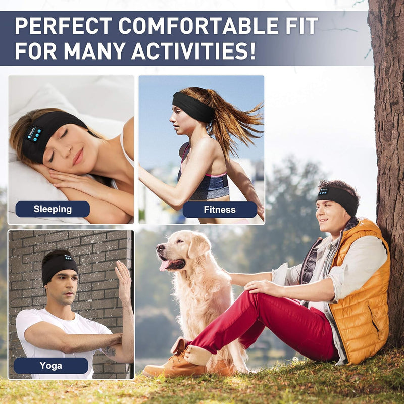 Sleep Headphones Bluetooth Headband, Wireless Headband Headphones Headsets with Thin Speakers, Sleep Earbuds, Sleeping Headphones for Workout Running Yoga Sports Gift for Men Women