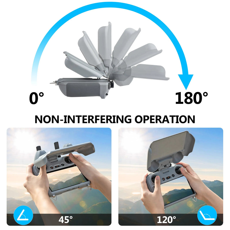 Mini 4 Pro Sun Hood for  RC 2 Controller,3-In-1 Sunshade Joysticks Screen Protector for  Mini 4 Pro/Air 3S Accessories