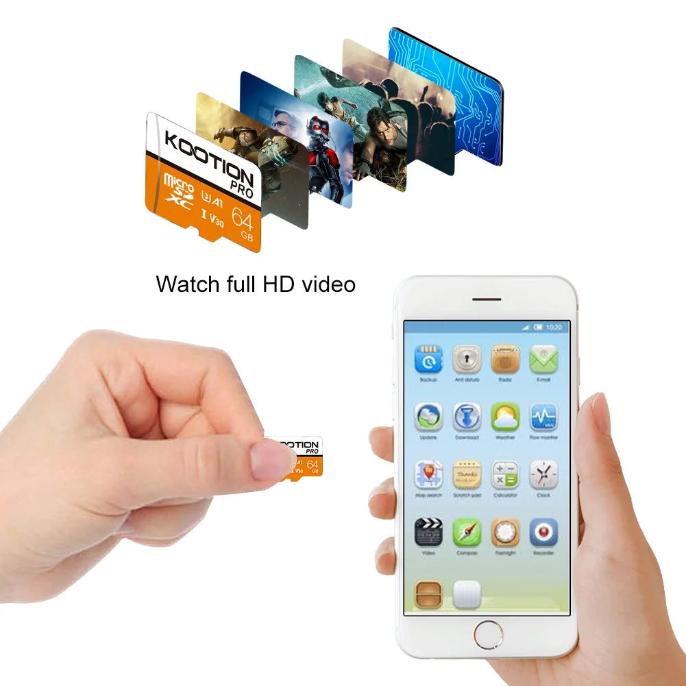 64GB Micro SD Cards 3 Pack Memory Card U3 SDXC High Speed TF Card 4K Full HD Video for Phone, Camera, Security Cam, Tablet