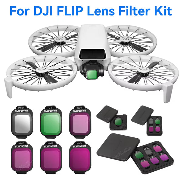Lens Filter Kit for  Flip CPL UV ND8 ND16 ND32 ND64 Flip ND Filters Lightweight Camera Fliter for  Flip Drone Accessories