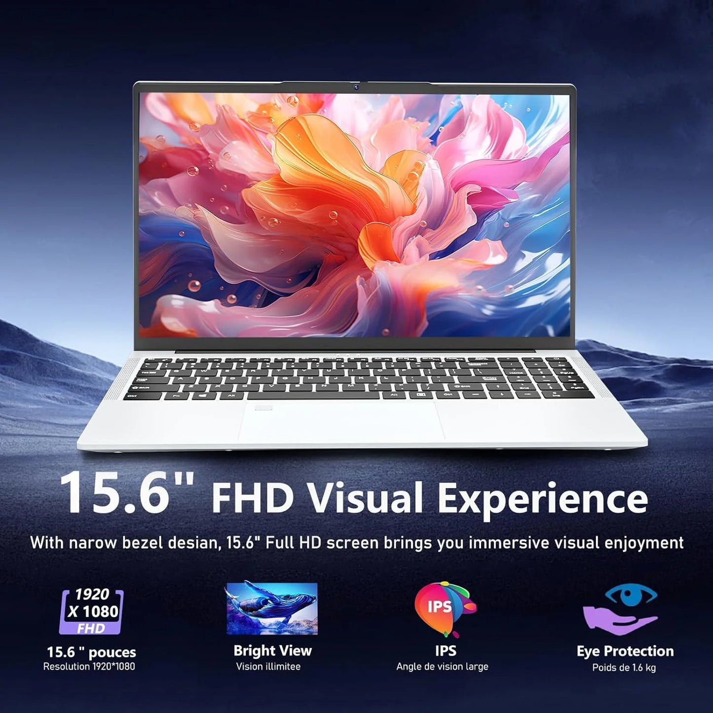 15.6 Inch Gaming Laptop, Core I7-1195G7, 32GB RAM 1TB SSD Computer, Iris Xe Graphics, Wifi 6E, Backlit Keyboard, Windows 11