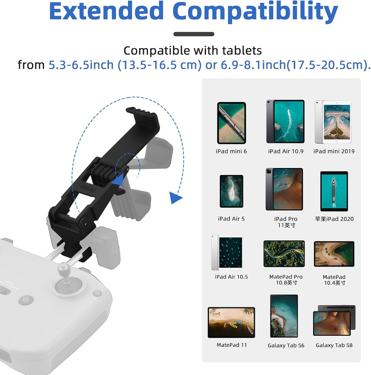 Tablet Holder Mount for DJI Neo, Mini 4K, Mini 4 Pro, Mini 3/3 Pro, Mini 2 SE, A
