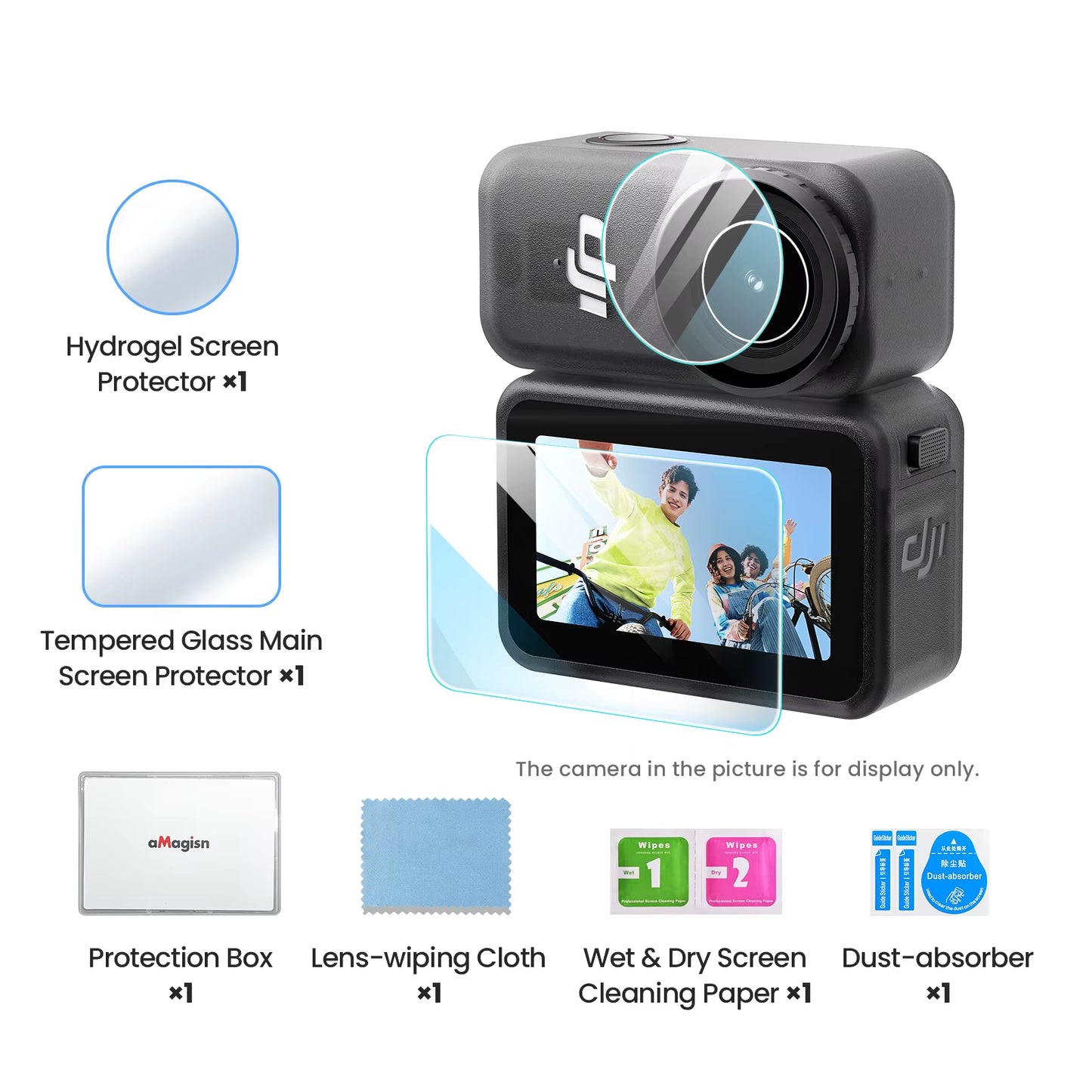 Amagisn Screen Lens Tempered Glass for  OSMO Nano ,Hydrogel Film ,9H+ Hardness HD Clear Glass Camera Protective Accessories