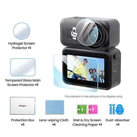 Amagisn Screen Lens Tempered Glass for  OSMO Nano ,Hydrogel Film ,9H+ Hardness HD Clear Glass Camera Protective Accessories