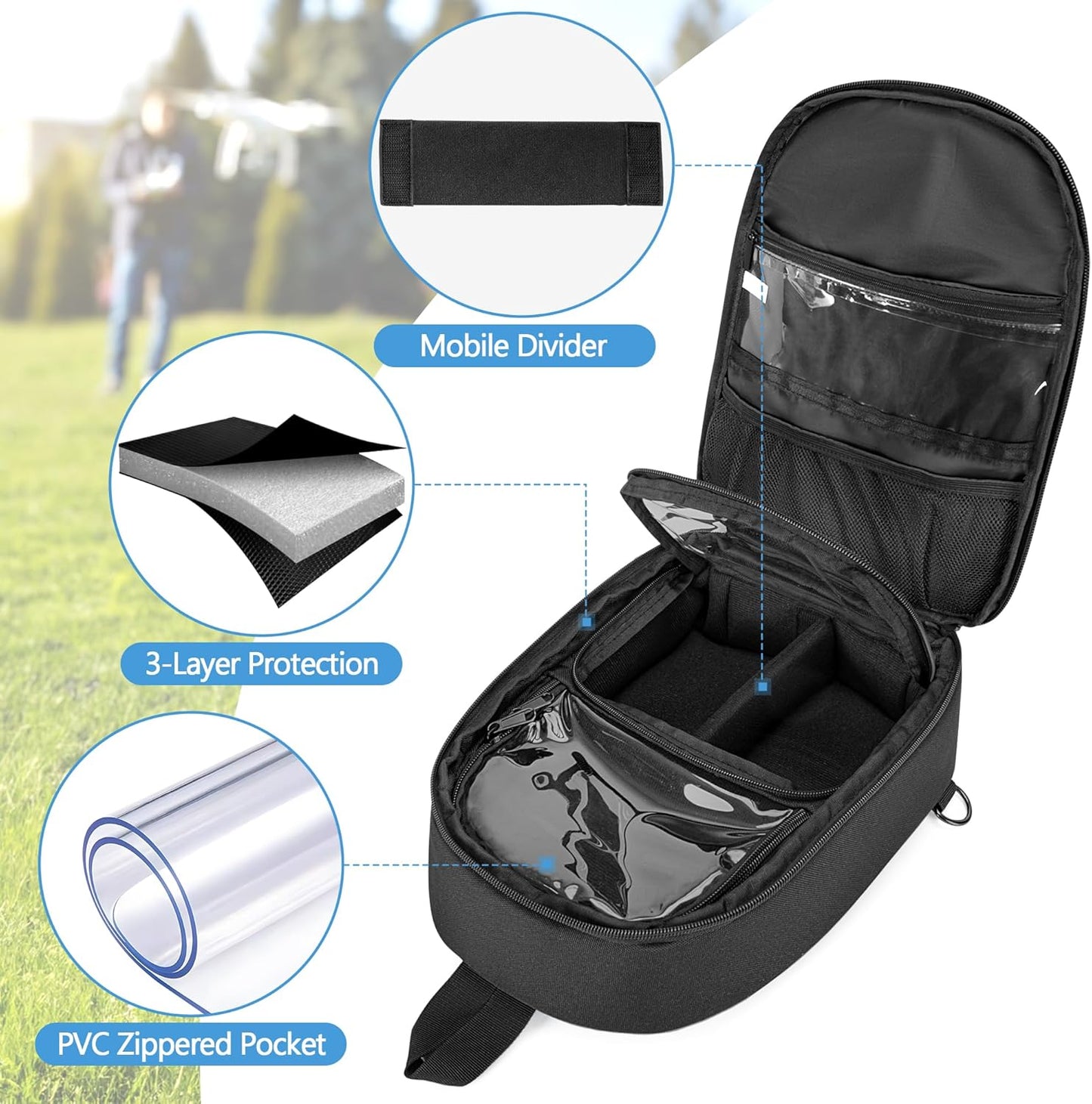Carrying Case Compatible with DJI Neo Fly More Combo, Portable Drone Sling Bag F