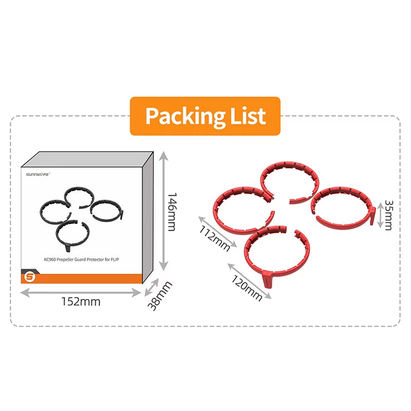 For  Flip Drone Propeller Guard Case Quick Release Arms anti Drop Full Surround Bumper Rings Protector Cover Accessories