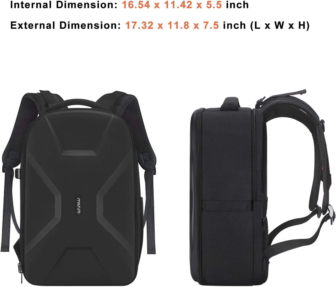 Camera Backpack, Dslr/Slr/Mirrorless Photography Camera Bag 15-16 Inch Waterproof Hardshell Case with Tripod Holder&Laptop Compartment Compatible with Canon/Nikon/Sony, Black