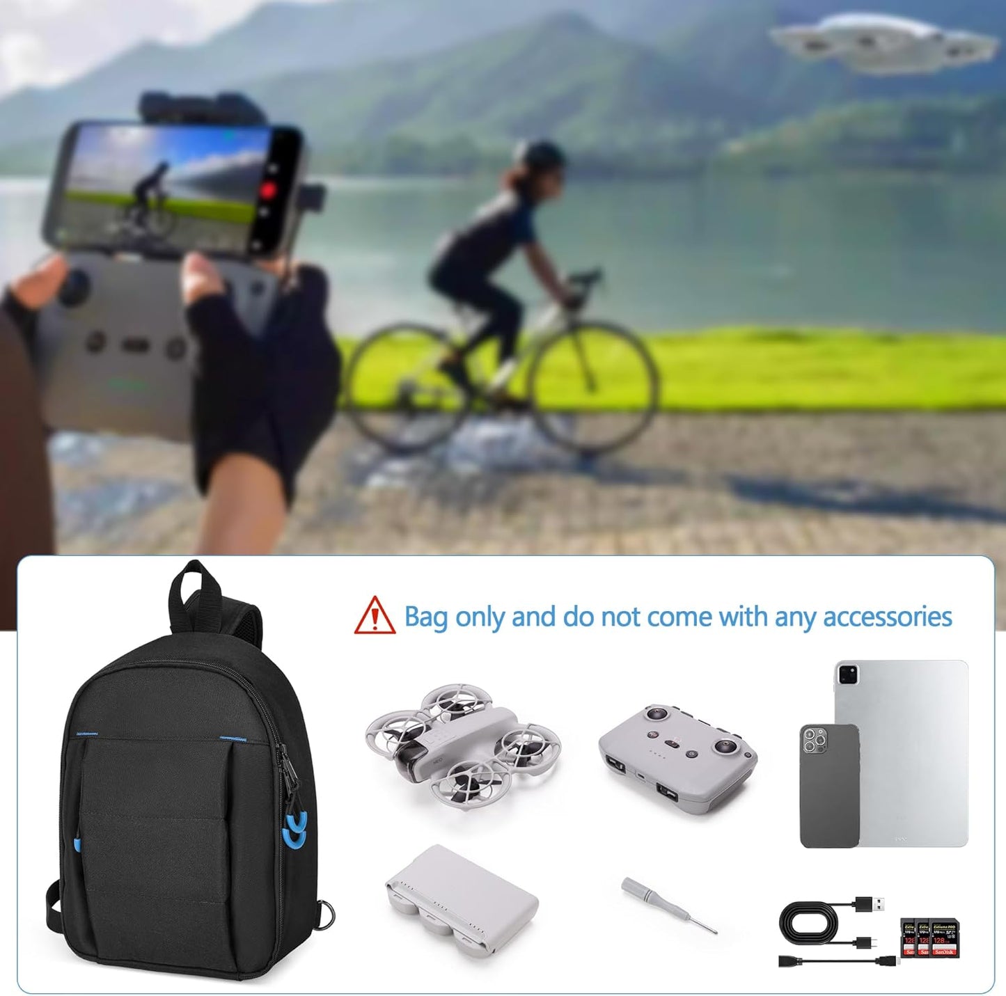 Carrying Case Compatible with DJI Neo Fly More Combo, Portable Drone Sling Bag F