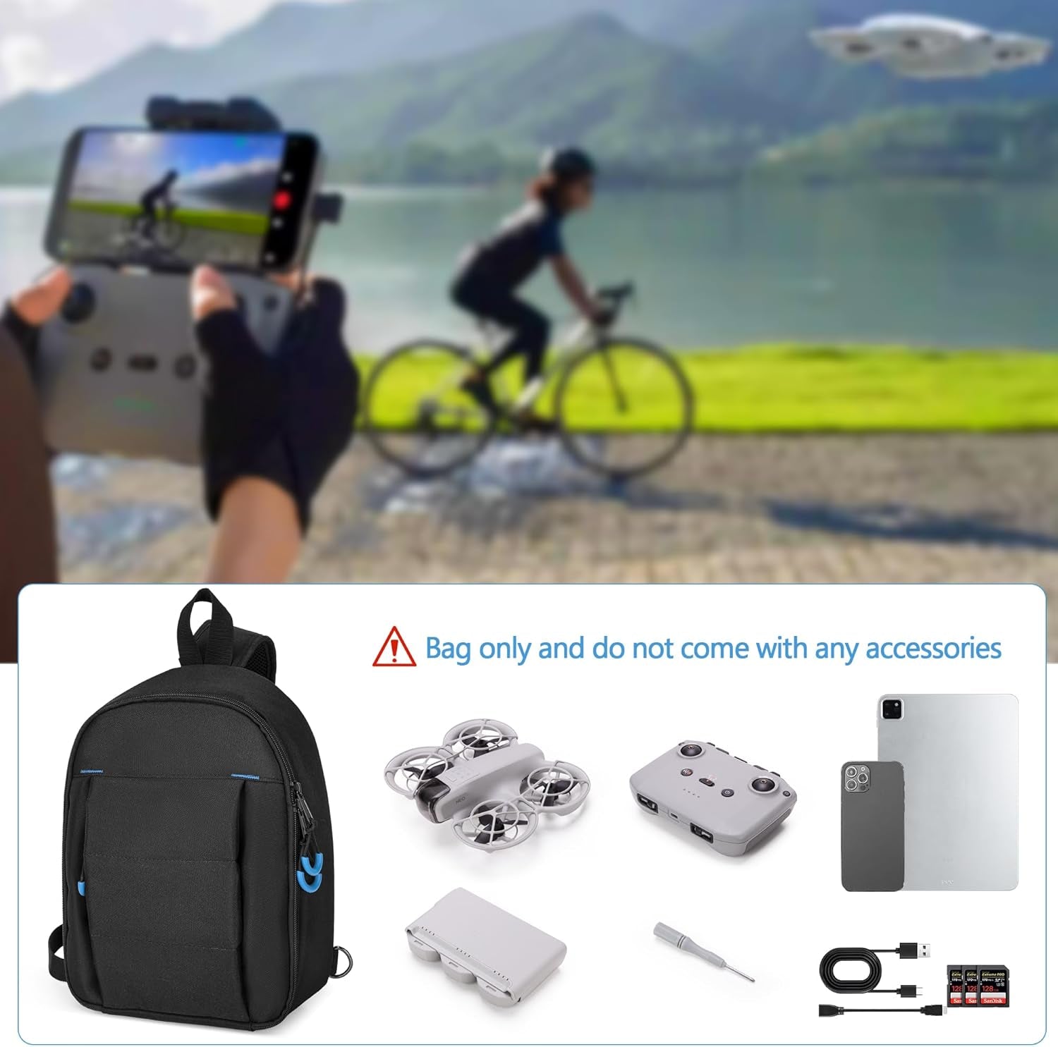 Carrying Case Compatible with DJI Neo Fly More Combo, Portable Drone Sling Bag F
