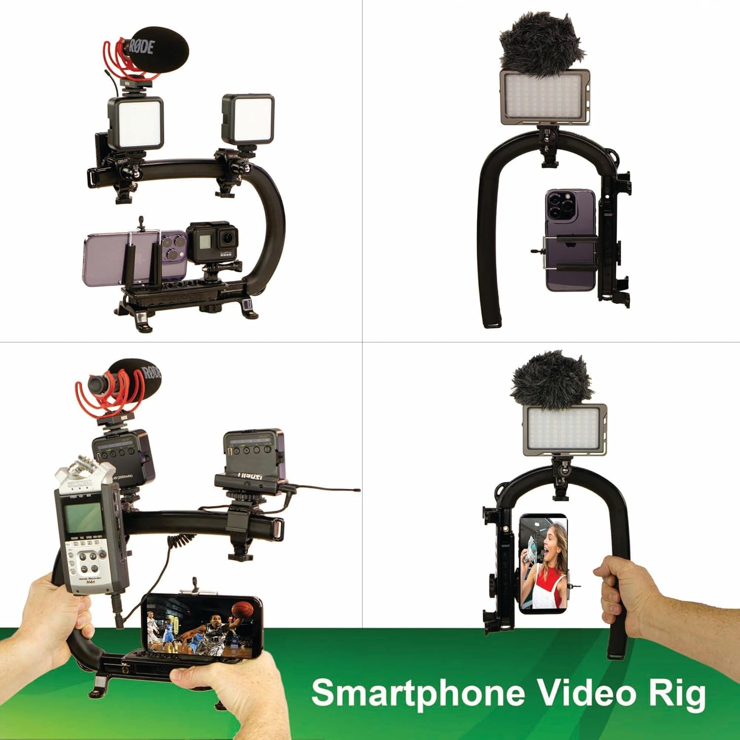 Scorpion EX Video Action Stabilizing Rig Handle Grip Handheld Stabilizer with Hot-Shoe Mount for Canon Nikon Sony Panasonic DSLR & Mirrorless Camera Camcorder (Triple Cold Shoe (X1))
